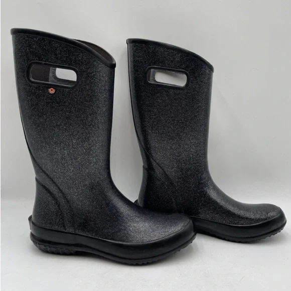 Bogs Women's Waterproof Rain Boots -Black Glitter - Picture 2 of 13